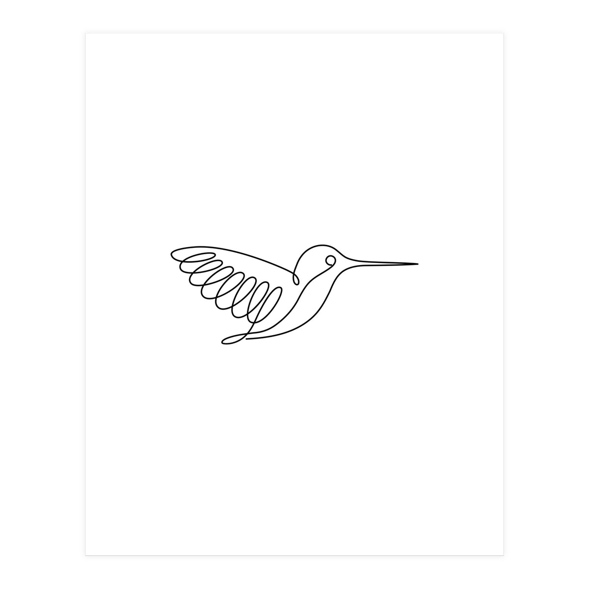 One Line Art Hummingbird (Print Only)