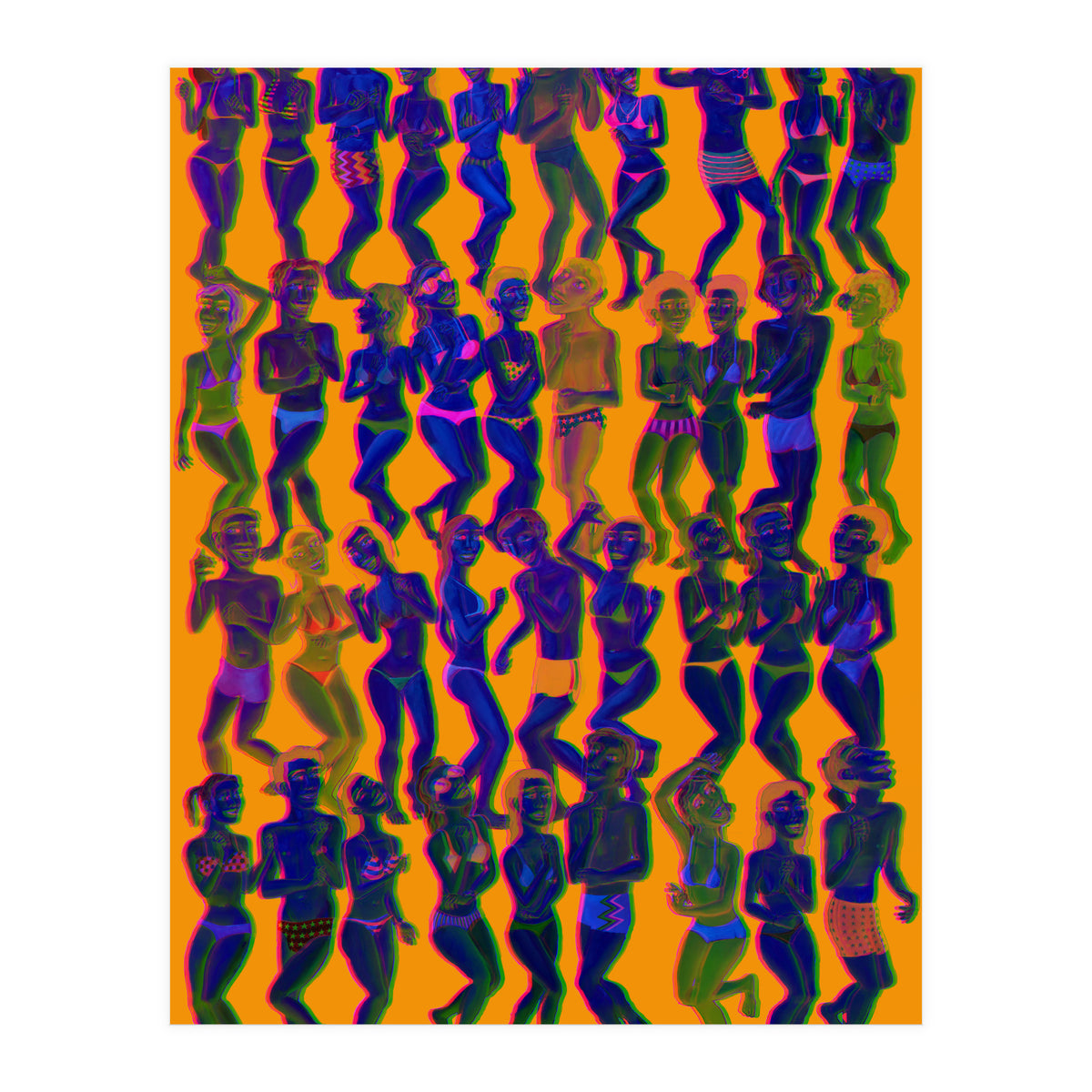 Bailando En La Playa 3d 3 (Print Only)