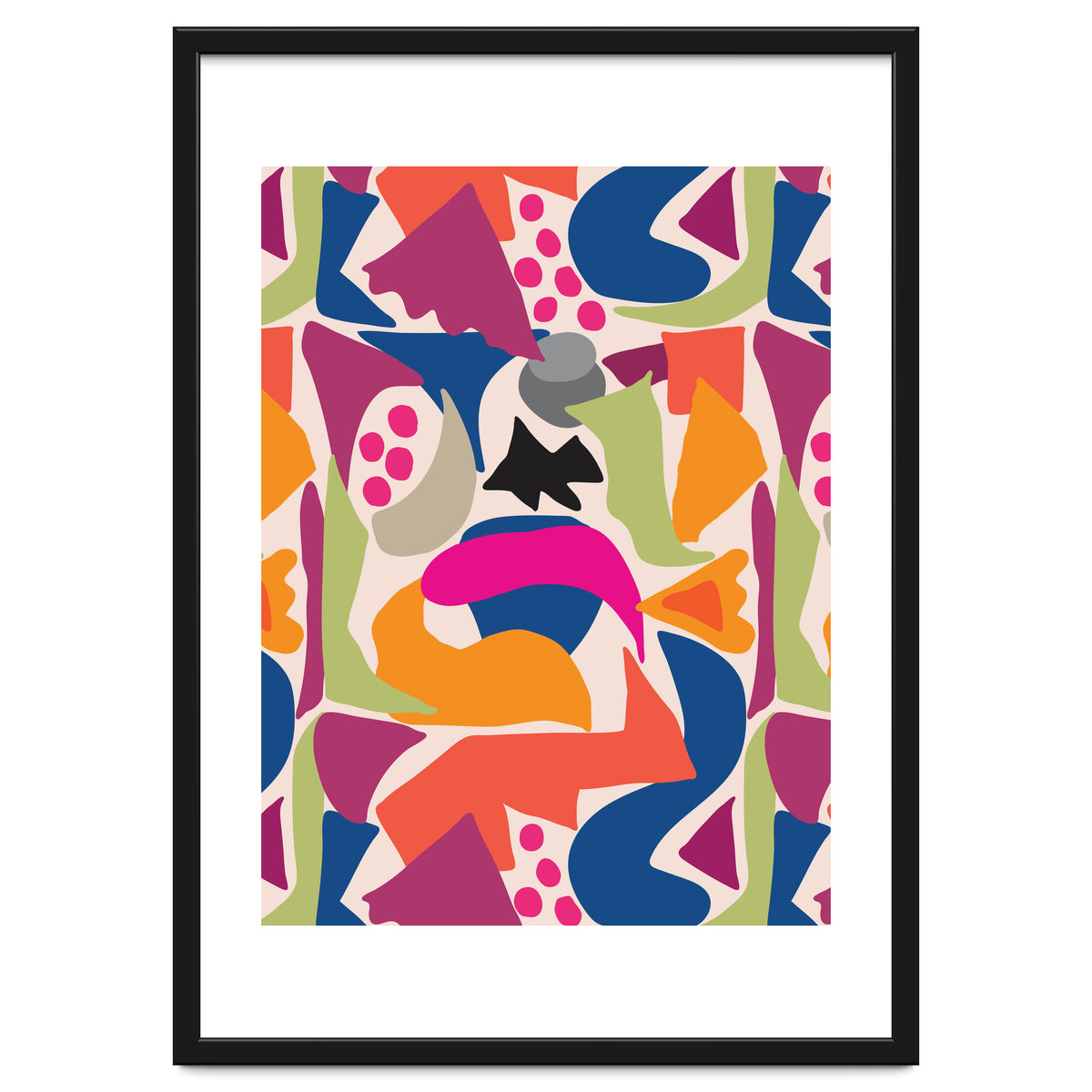 Black Fish Abstract Art