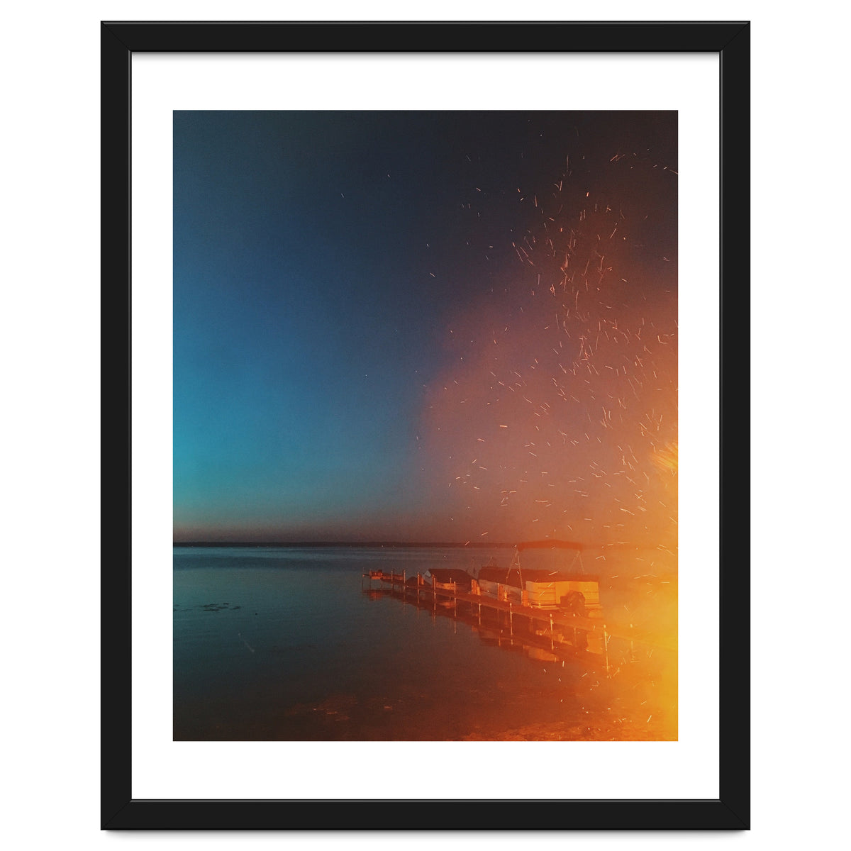 Firelight by the dock