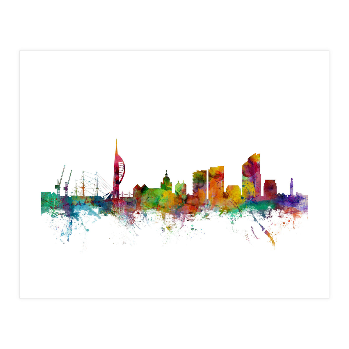 Portsmouth England Skyline (Print Only)