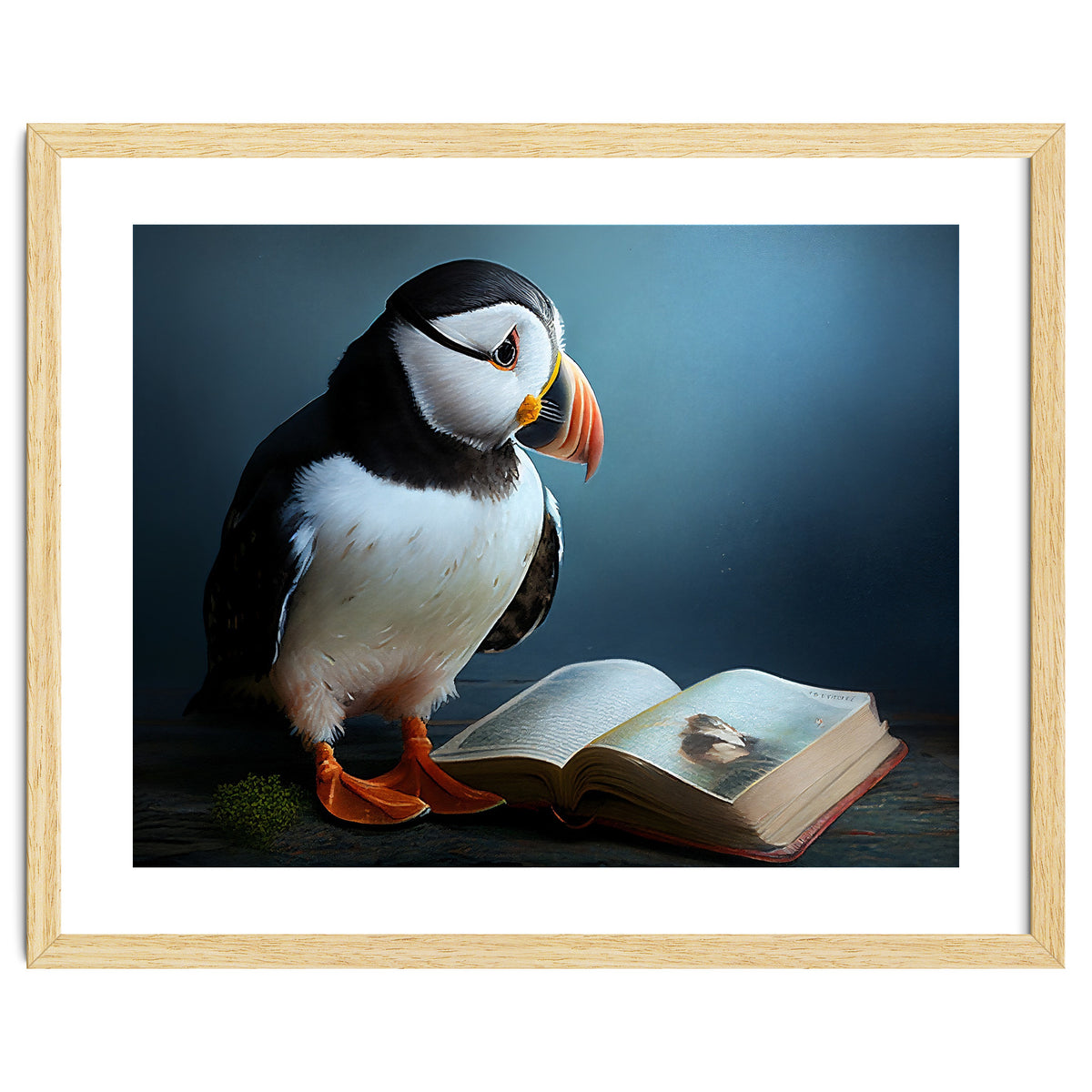 Puffin Reading a Book