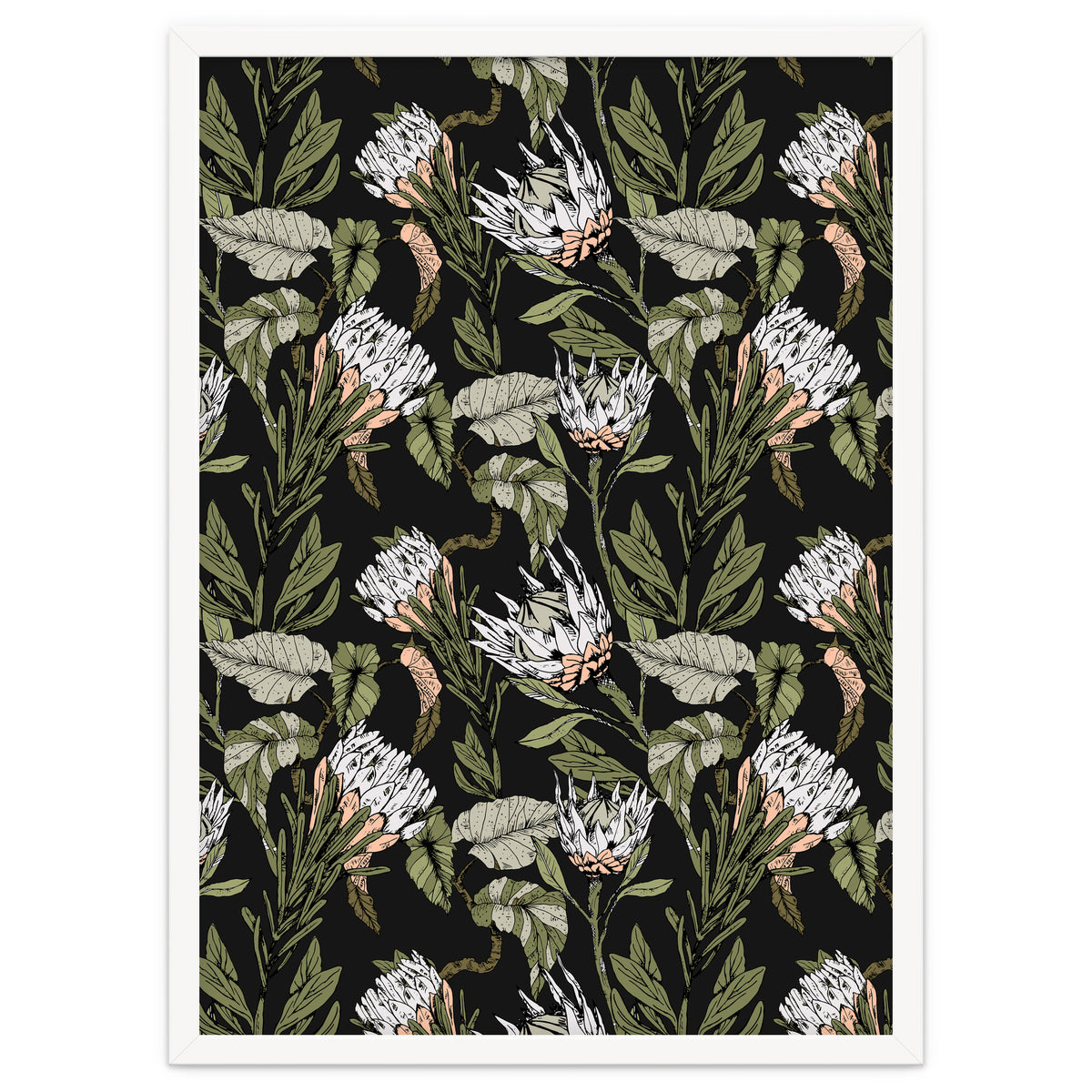 Dark pattern botanical boho