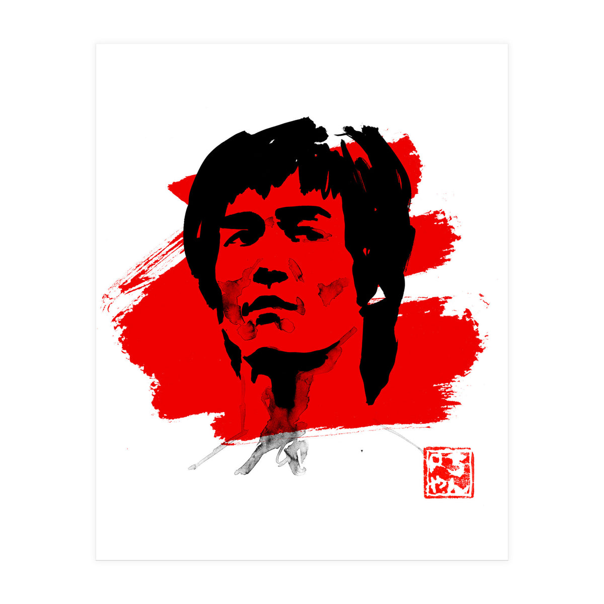 bruce lee in red (Print Only)