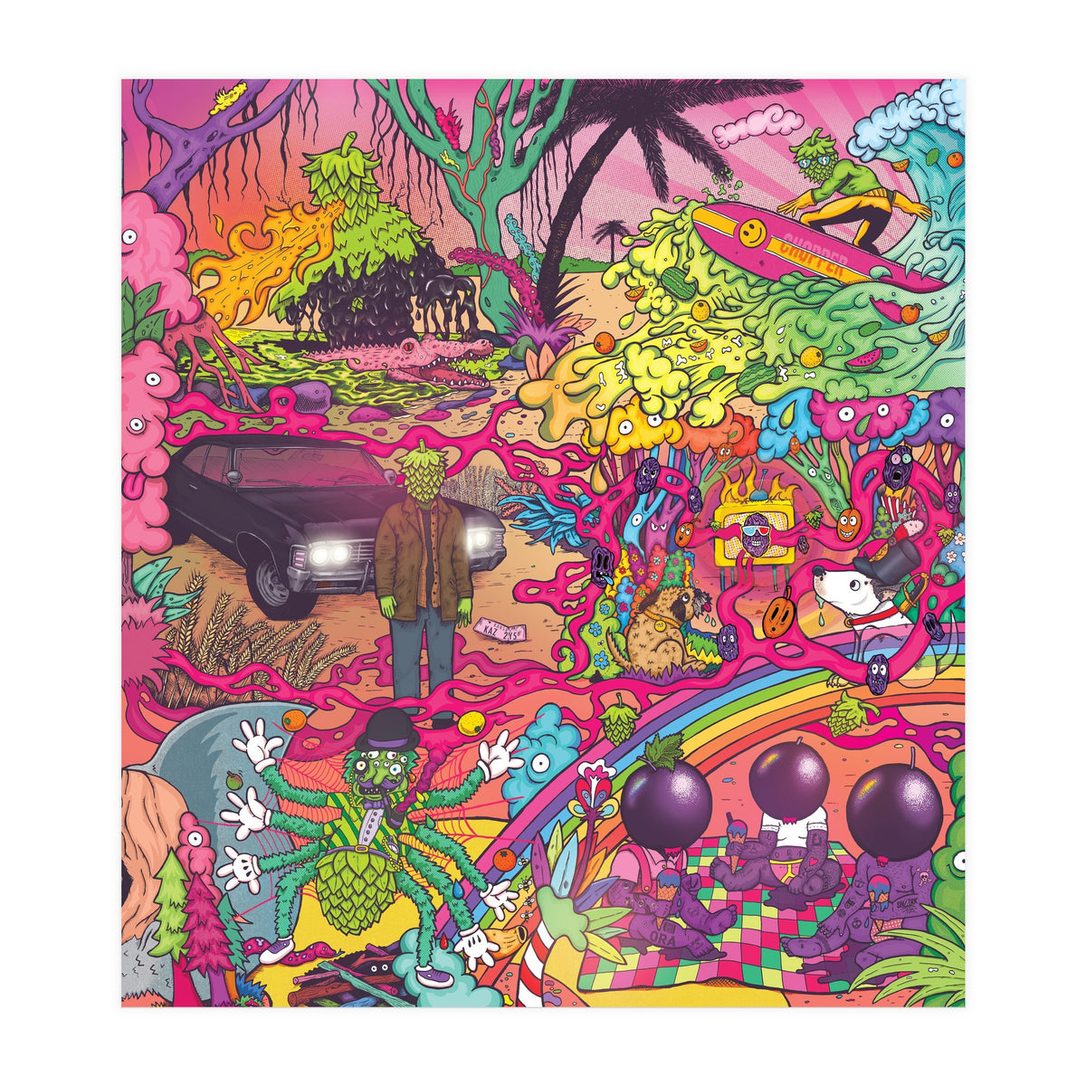 ABBEYDALE BREWERY COLLAB SERIES #2 FULL ILLUSTRATION - THORNBRIDGE, WILDE CHILD, RIDGESIDE, TORRSIDE, BOX SOCIAL, ORA BREWING (Print Only)