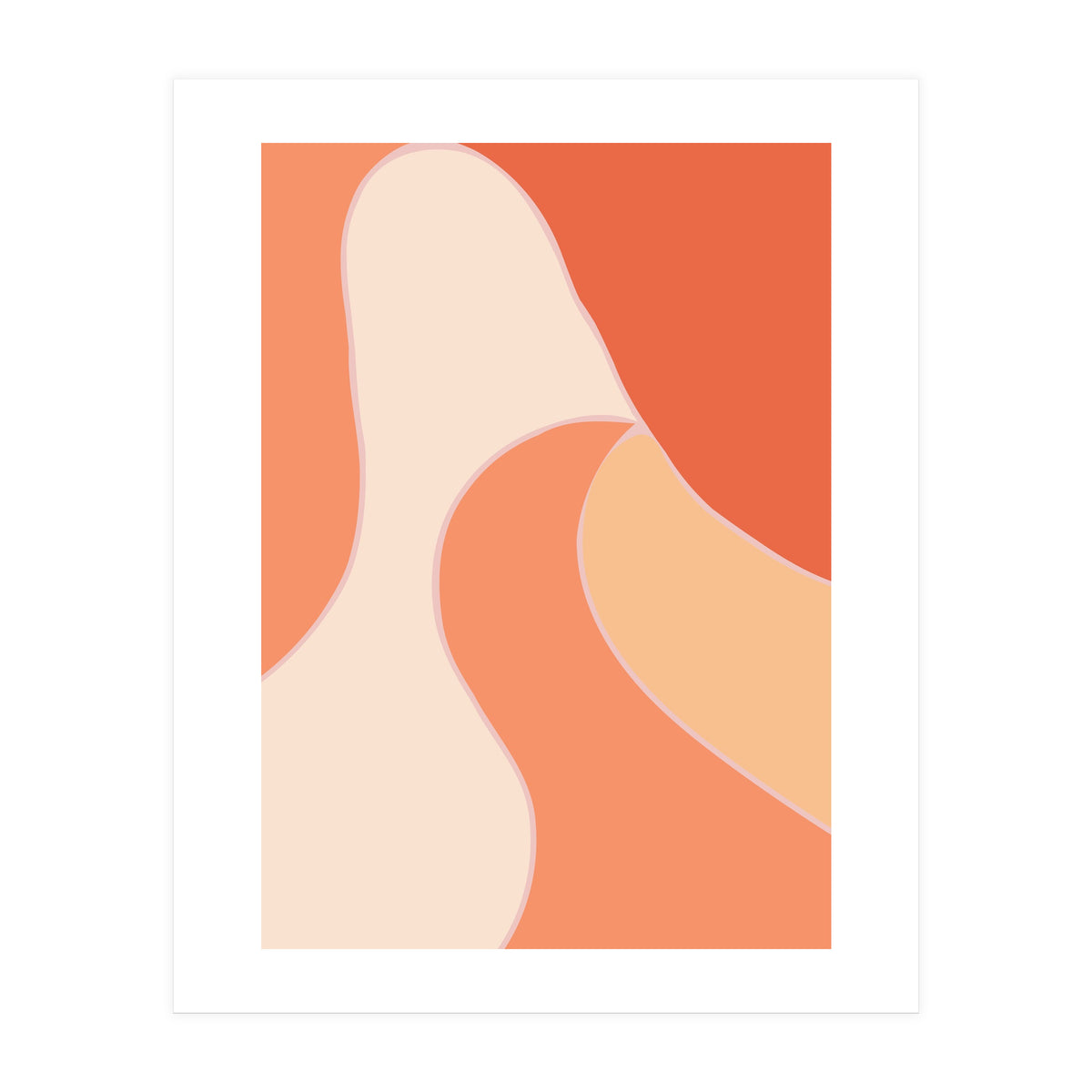 Colorful Orange Tones  Retro Waves (Print Only)