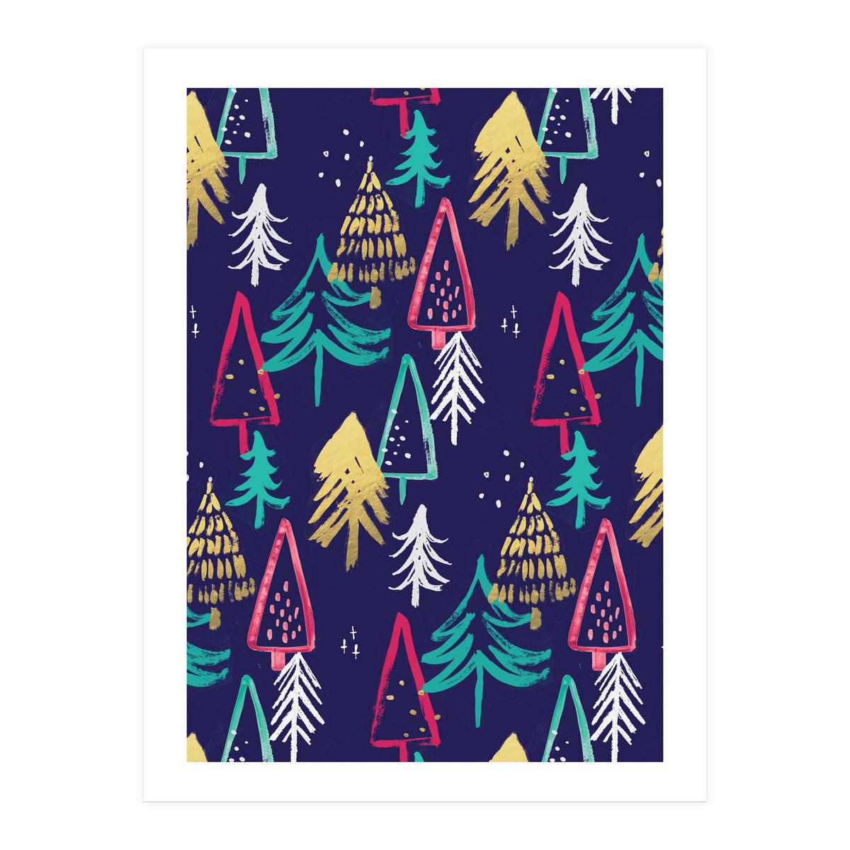 Christmas Pattern Trees (Print Only)
