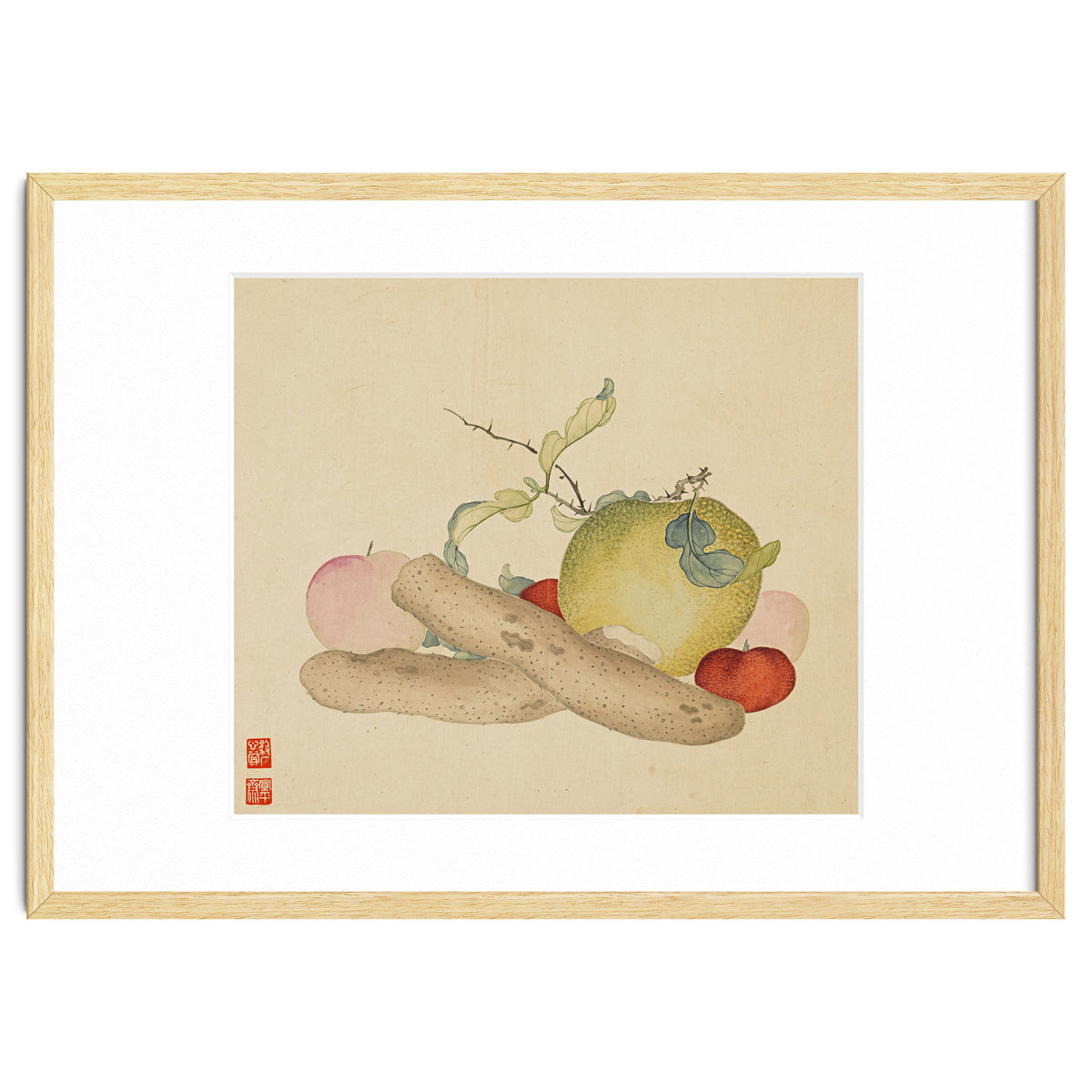 Wang Chengyu~flowers And Vegetables, Vegetables, Fruits, Yam, Apple, Pear