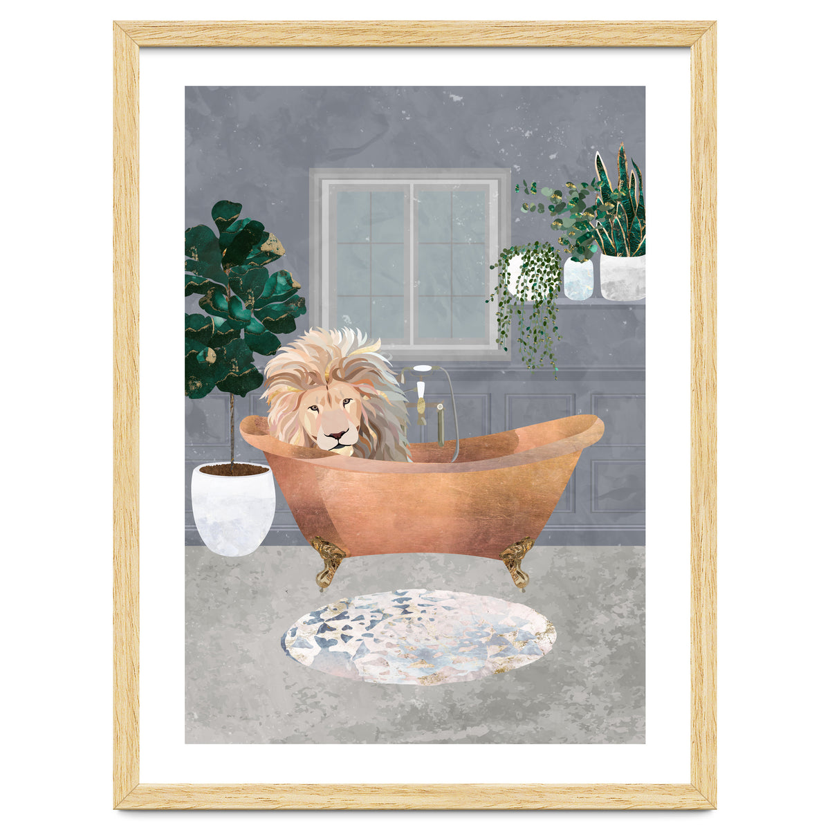 Lux Lion in a copper bath