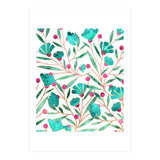 Turquoise Floral (Print Only) thumbnail