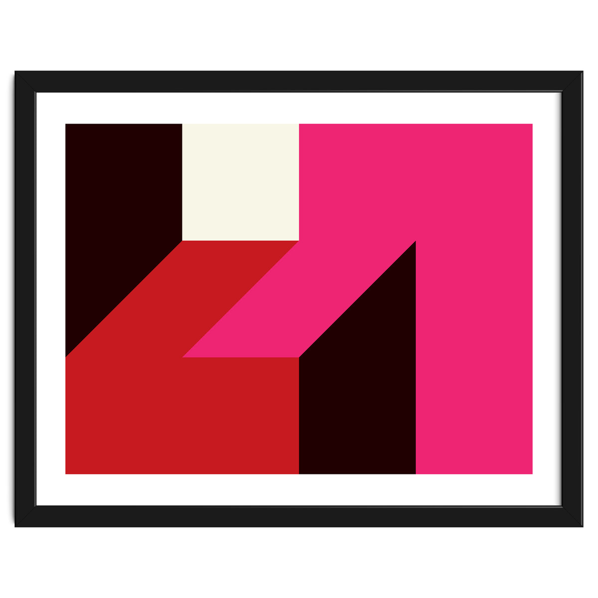 Geometric Shapes No. 62 - red, magenta & black