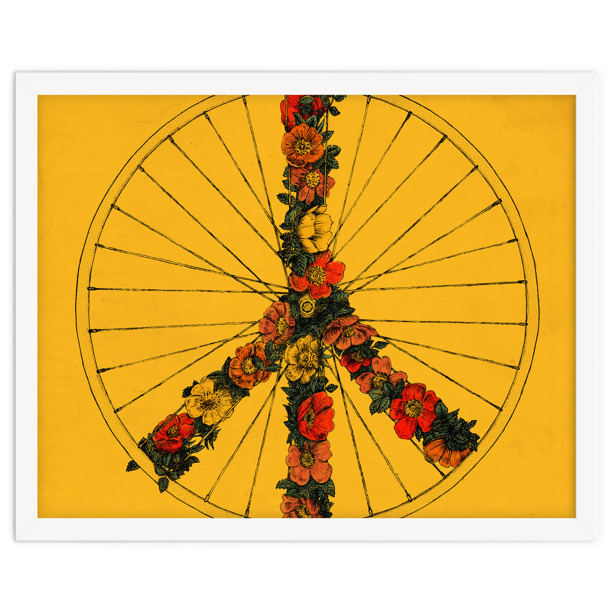 Peace And Bike Yellow