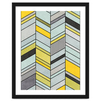 Colorful Concrete Chevron Pattern - Yellow, Blue, Grey