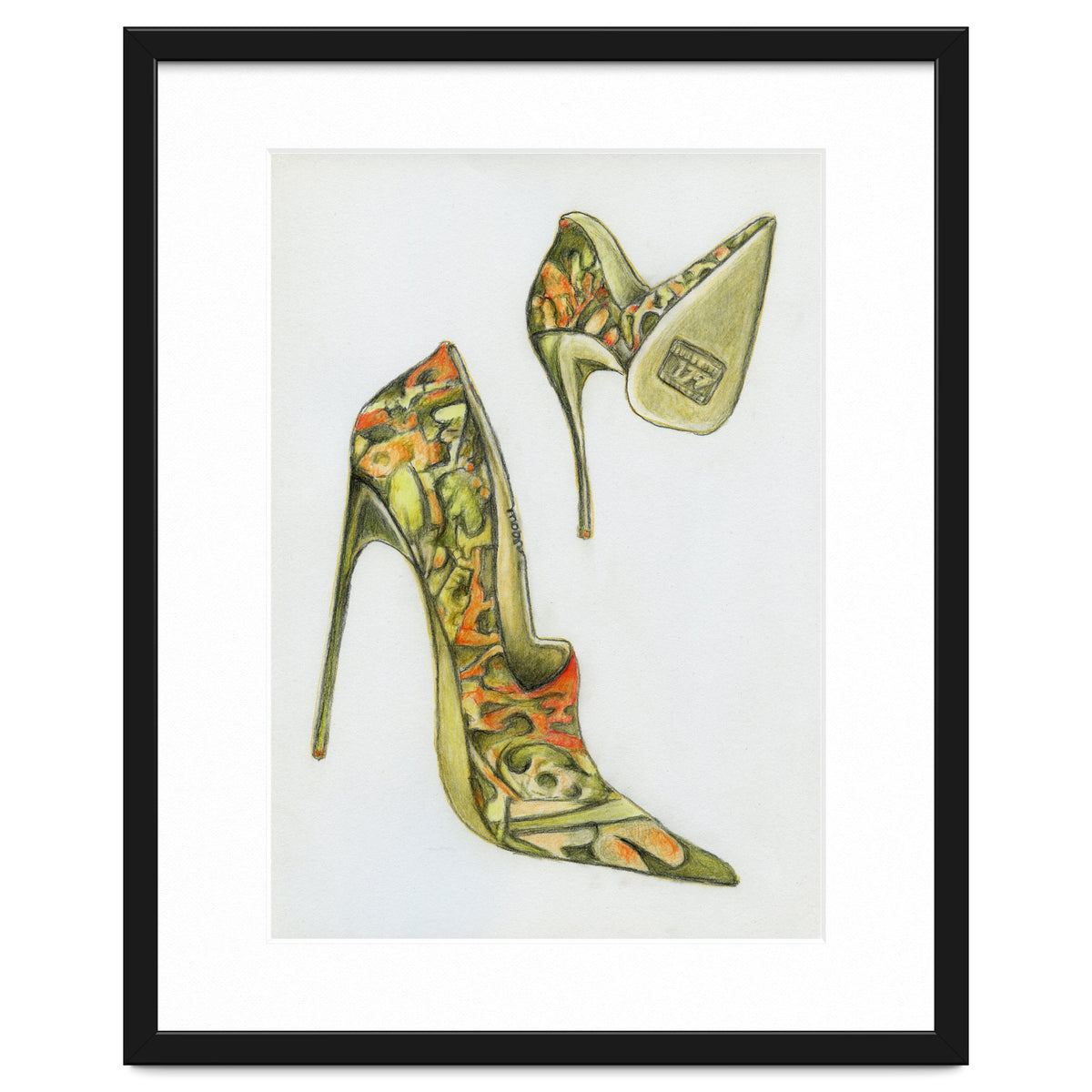 Green stiletto shoes