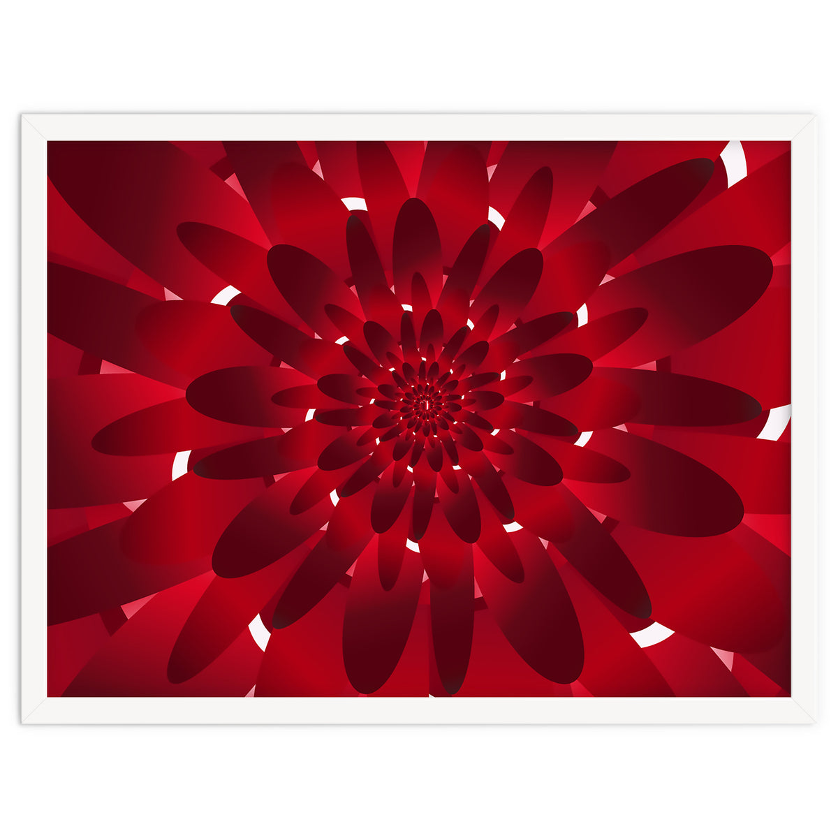 Abstract Modern Red Floral Design Art