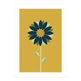 Scandinavian Folk Minimalist Flower Yellow Mustard (Print Only) thumbnail