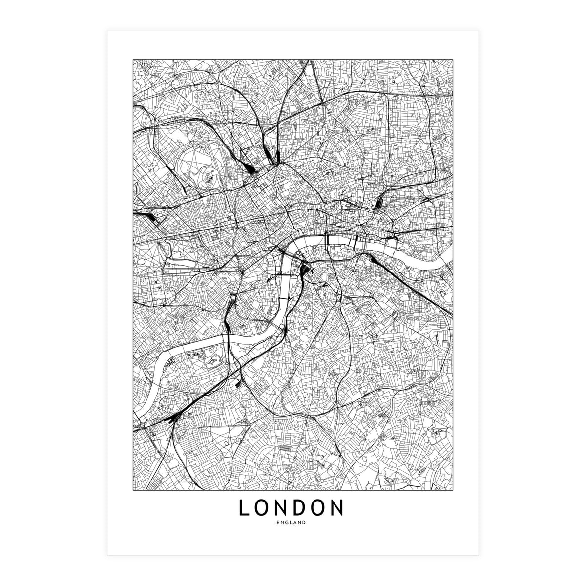 London White Map (Print Only)