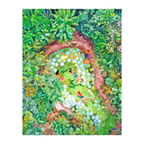 Tropical Vacay | Rainforest Jungle Botanical Lush Nature | Summer Lake People Swim | Boho Painting (Print Only) thumbnail
