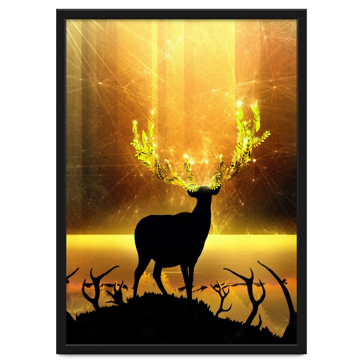 Greenery Deer Golden Sun