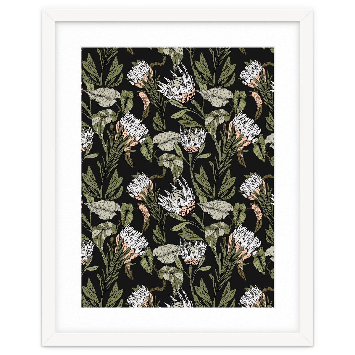 Dark pattern botanical boho