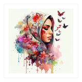 Watercolor Floral Muslim Arabian Woman #4 (Print Only) thumbnail