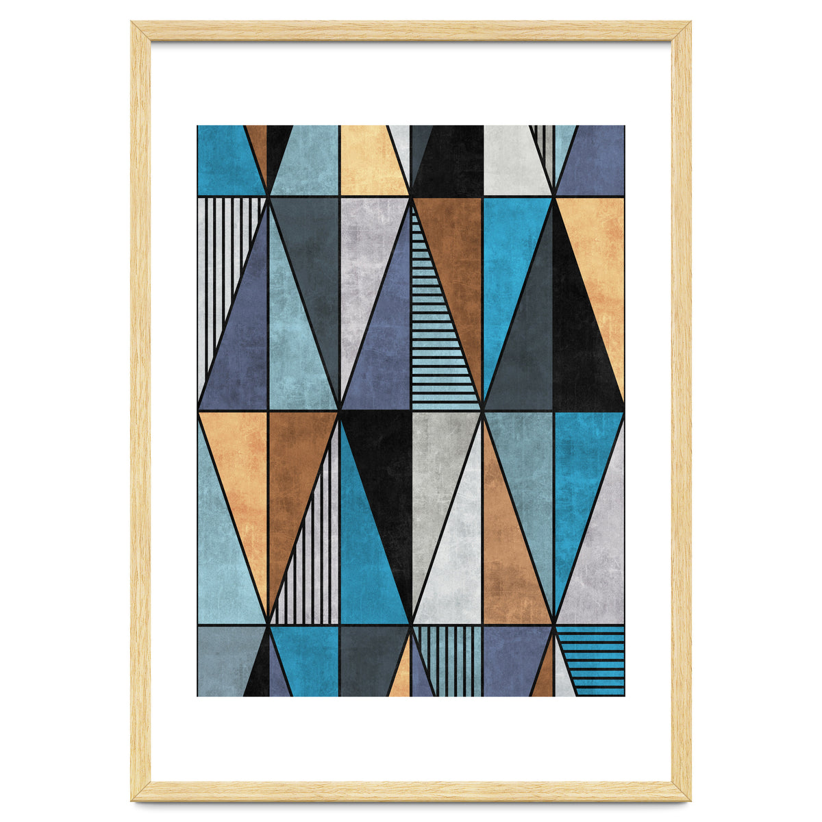 Colorful Concrete Triangles - Blue, Grey, Brown