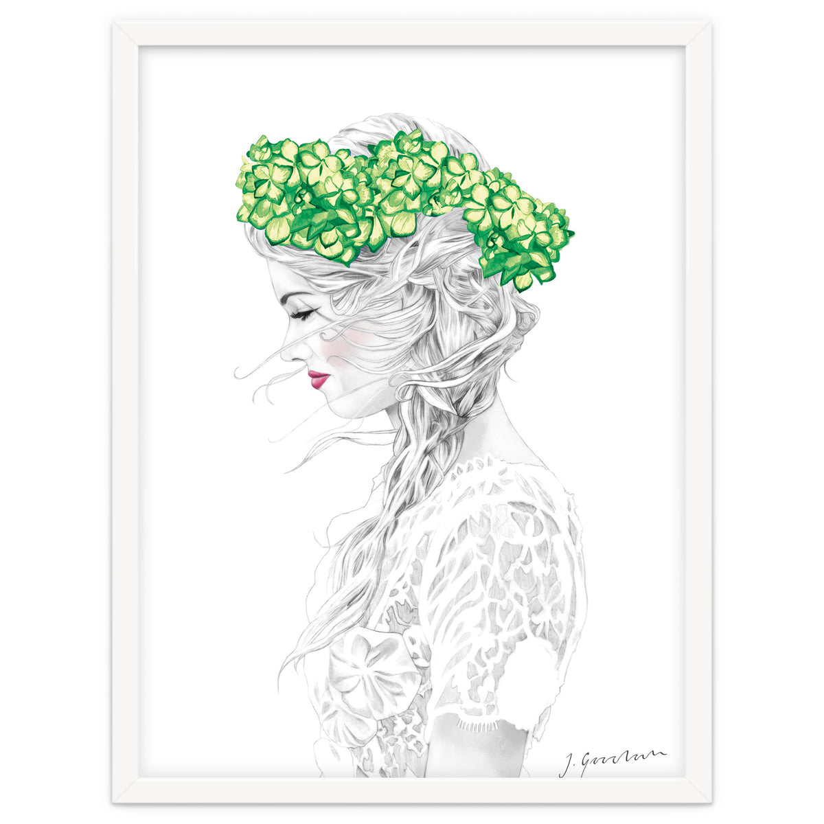 Green Hydrangea Girl