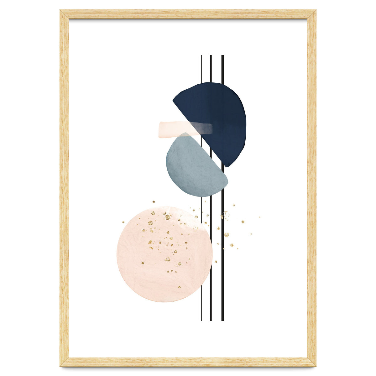 Abstract Study Blush and Navy Blue