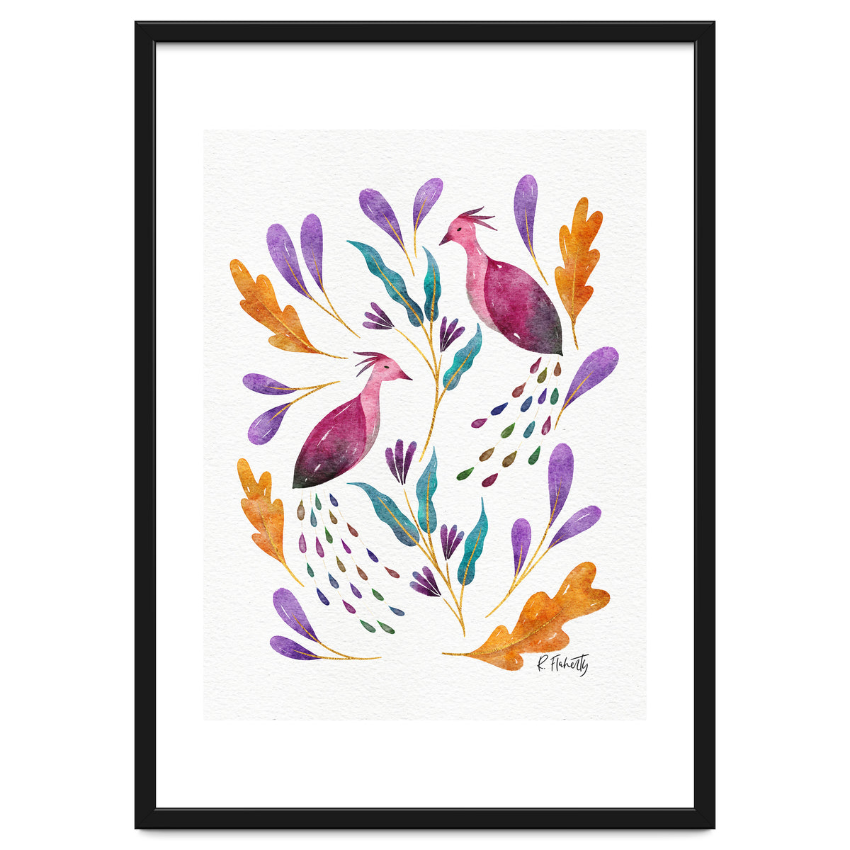 Folk Art Peacocks | Pink