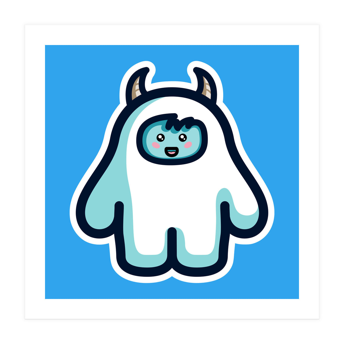Kawaii Cute Abominable Snowman Yeti (Print Only)
