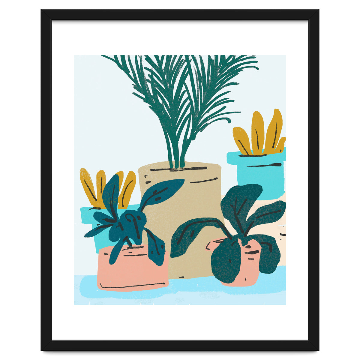 Little House Plants | Pastel Botanical Nature Plant Pots | Bohemian Cute Chic Palm Modern