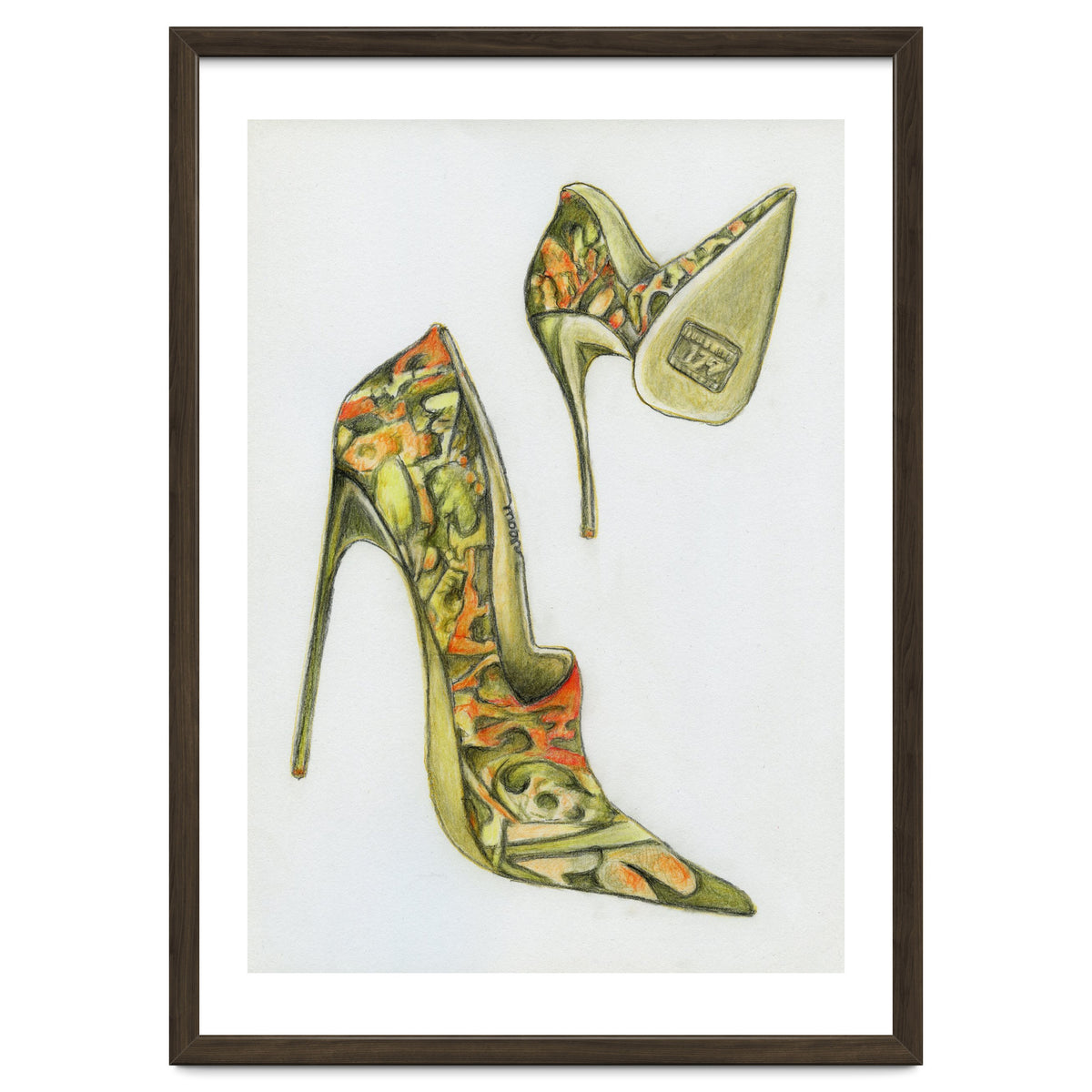 Green stiletto shoes