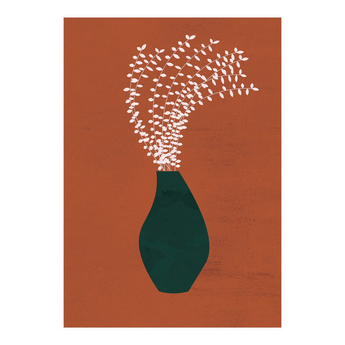 Terracotta Earth Tones Wall Decor Pottery Plant III (Print Only)