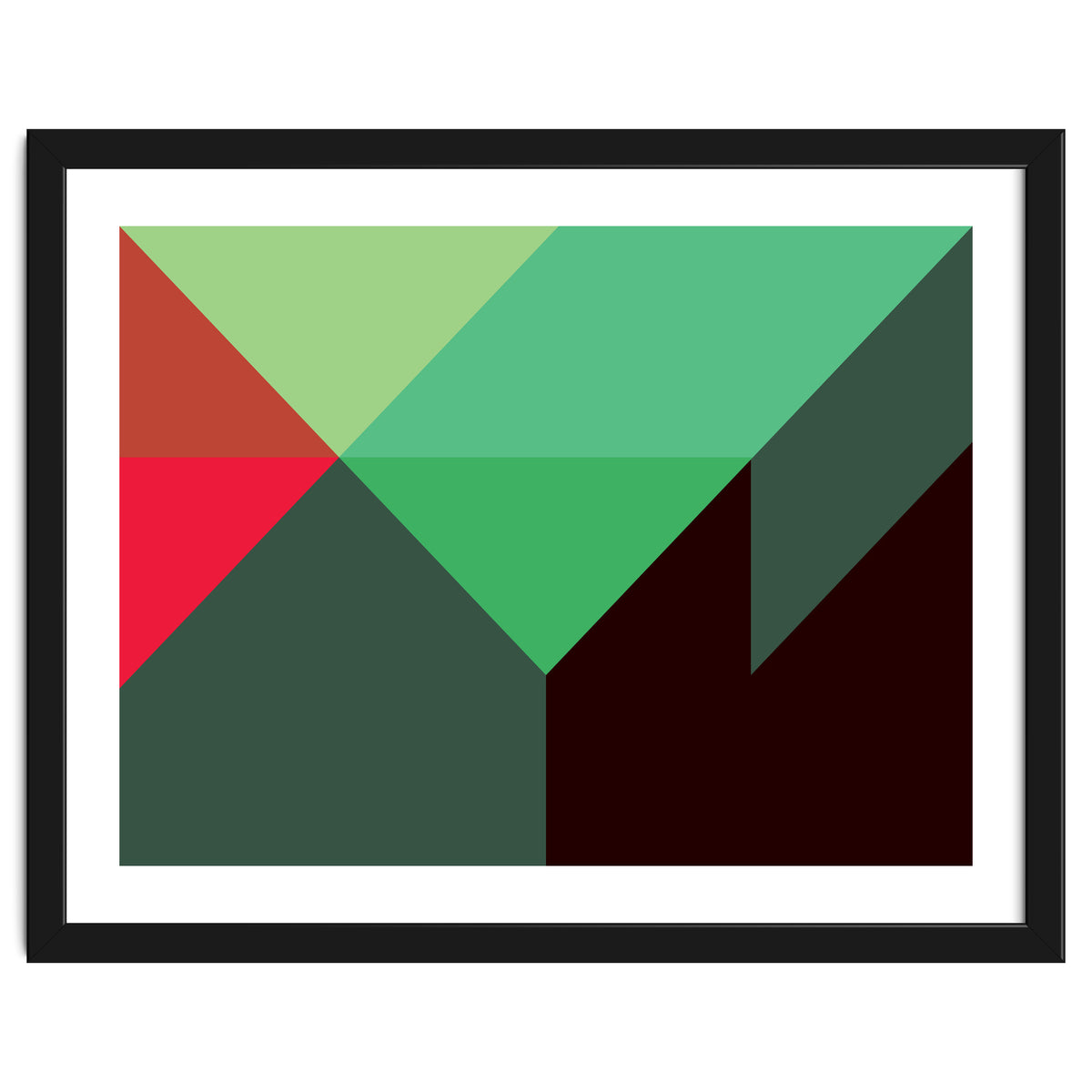 Geometric Shapes No. 30 - red, green & black