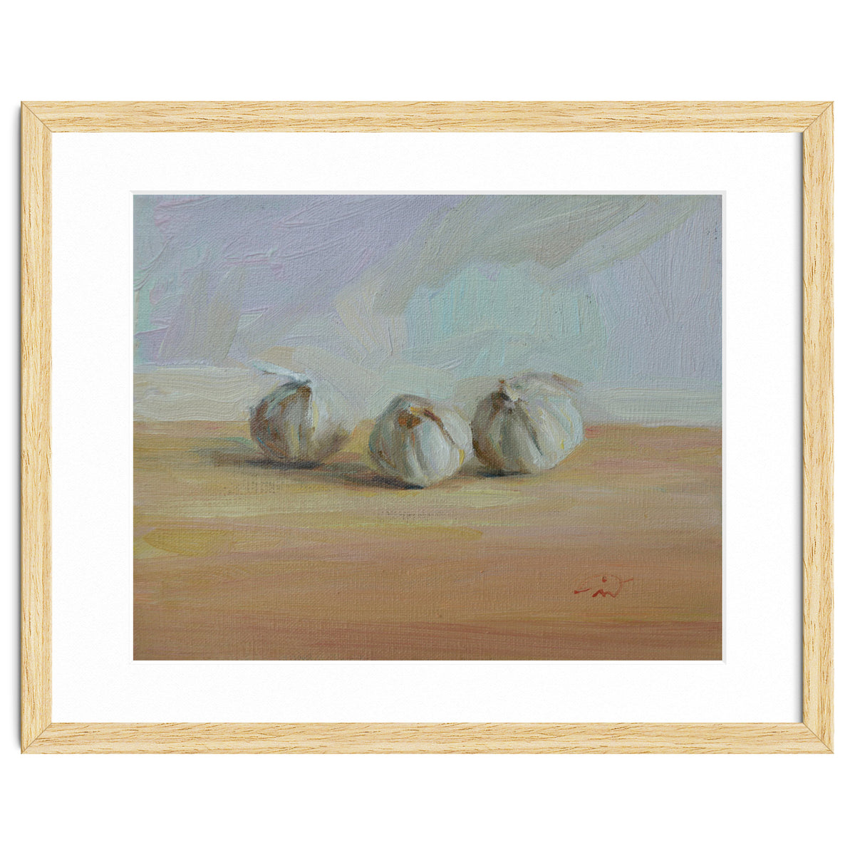 Three Garlic Globes Still Life Painting