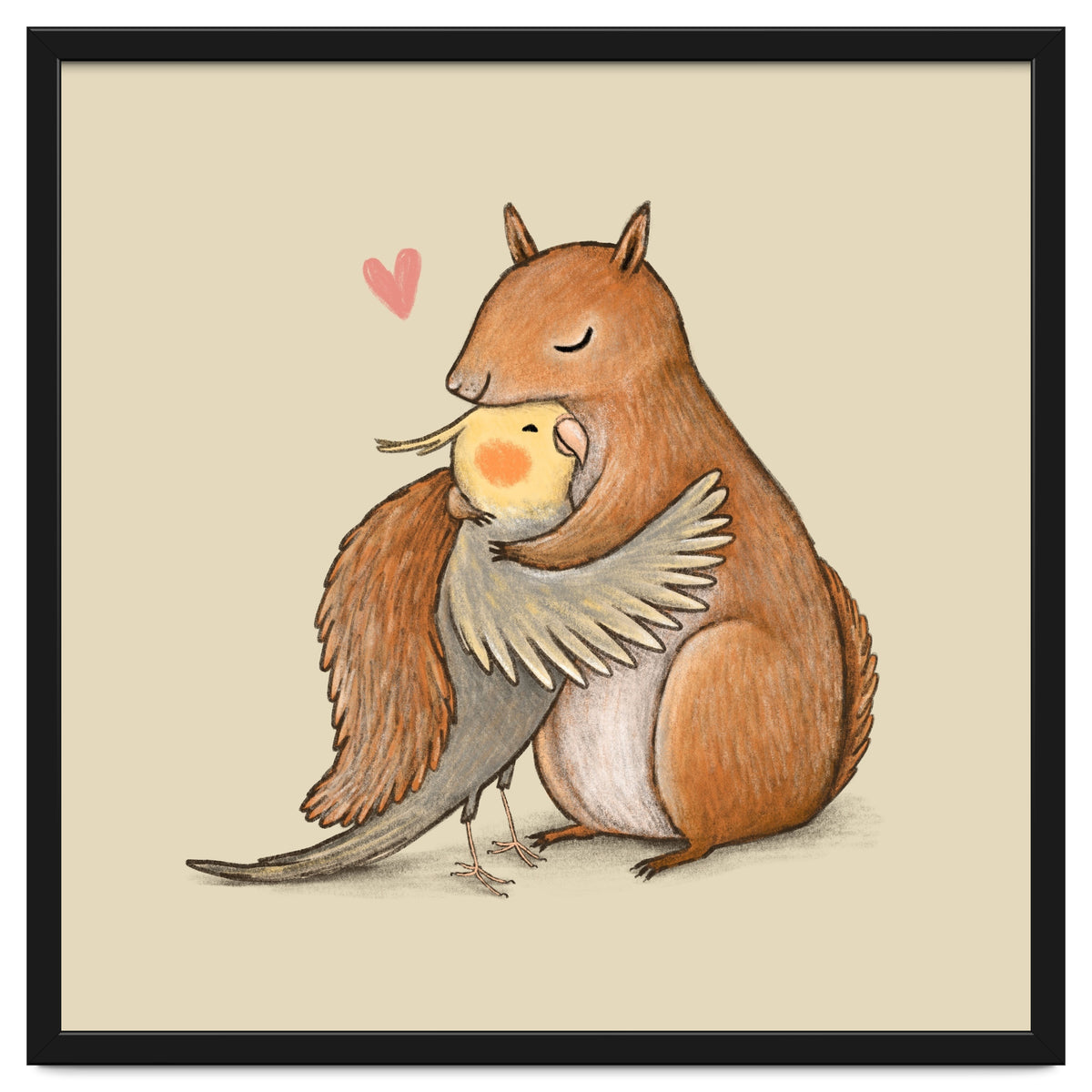 Cockatiel And Squirrel
