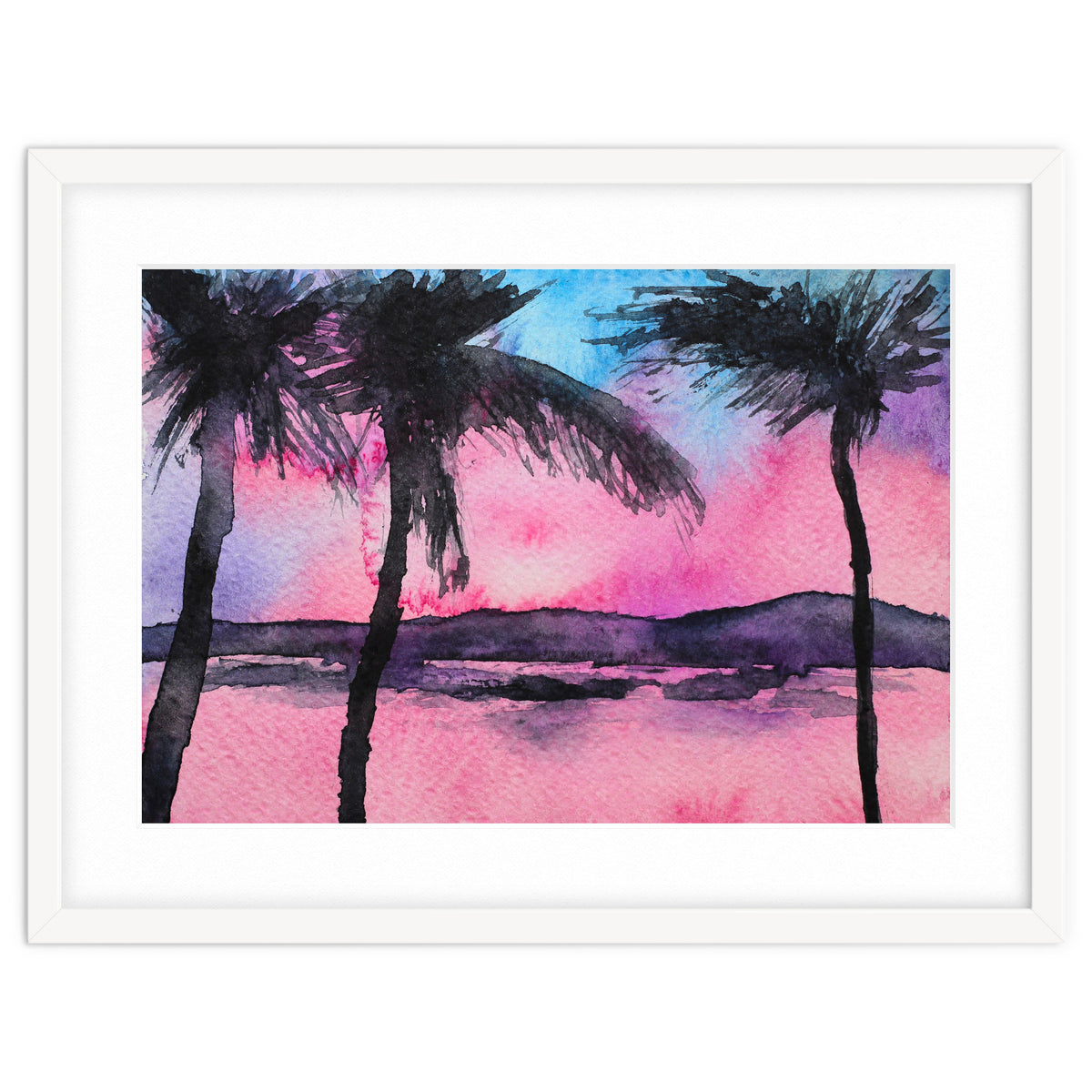 Tropical sunset || watercolor