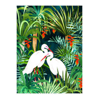 To Me, You're The Perfect Heron, Tropical Jungle Wildlife Animals Birds, Botanical Stork Painting (Print Only)