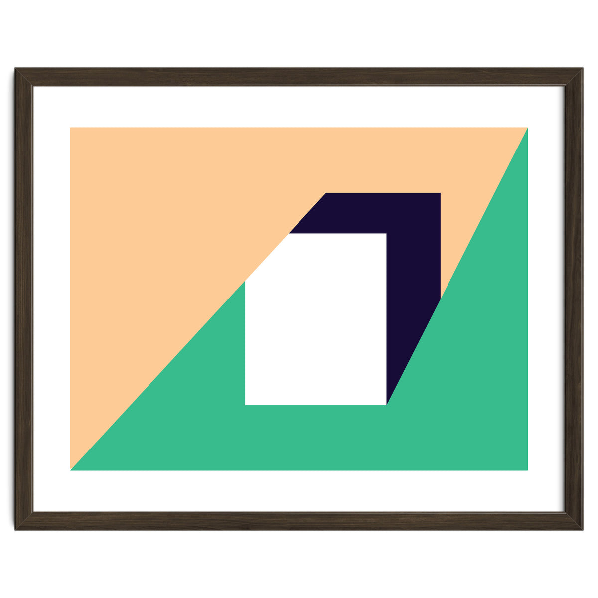 Geometric Shapes No. 61 - pink, green & dark blue