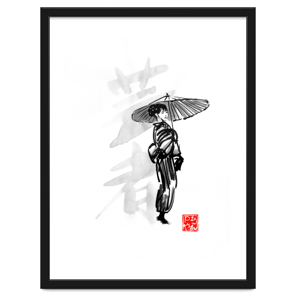 Geisha and umbrella