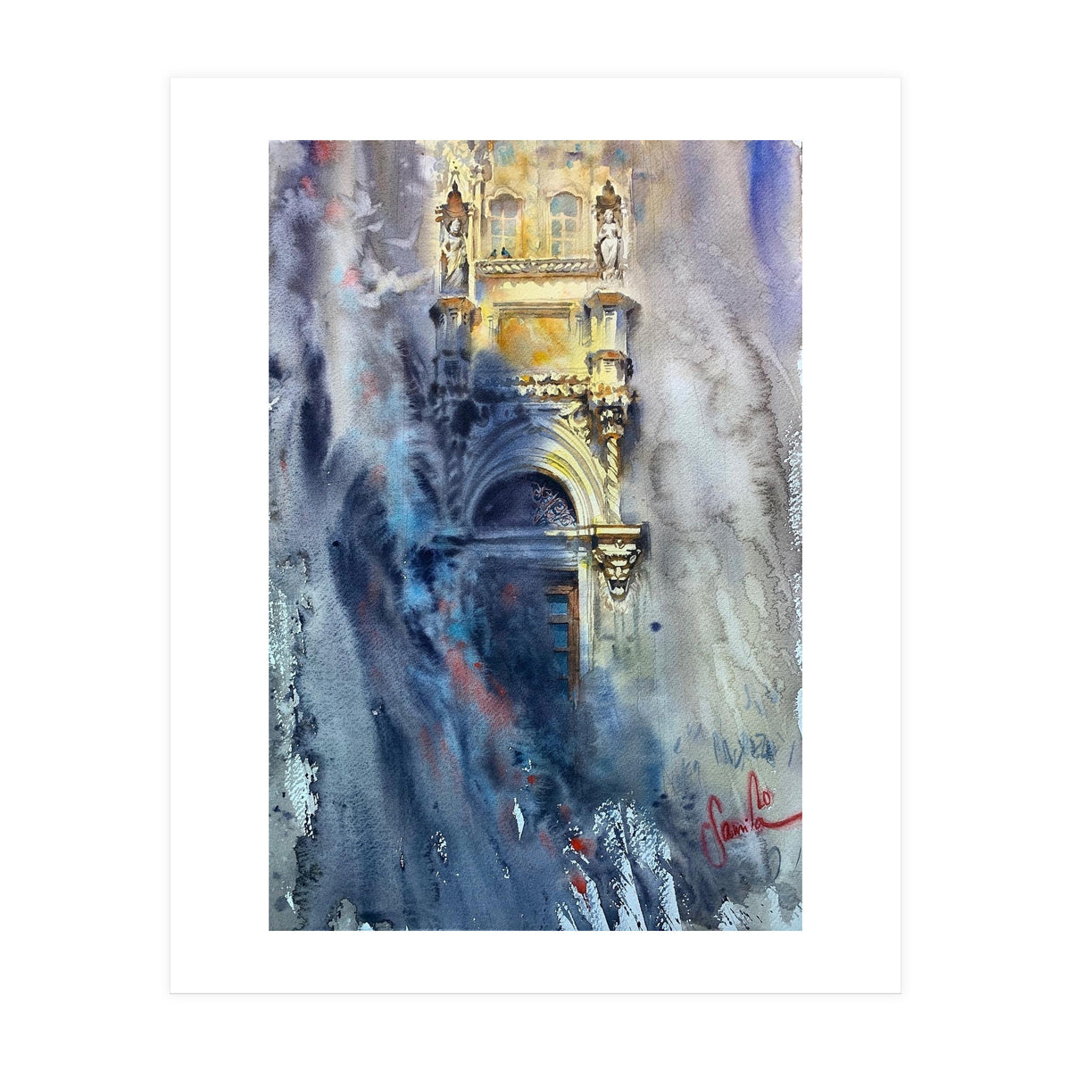 Old city watercolor (Print Only)
