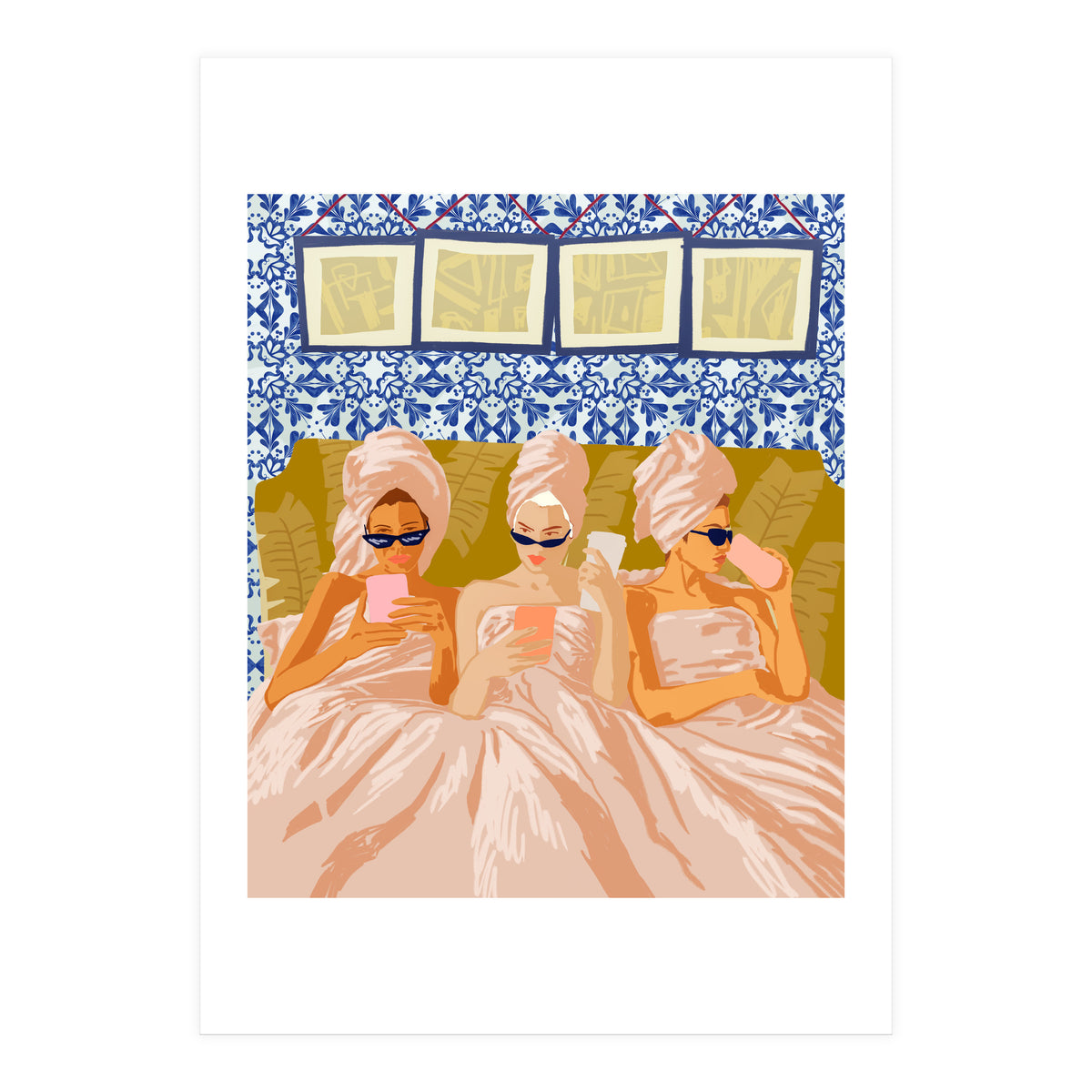 Ladies-Only Club | Girl Talk Slumber Party BFF | Bohemian Feminism Independent Moroccan Women (Print Only)