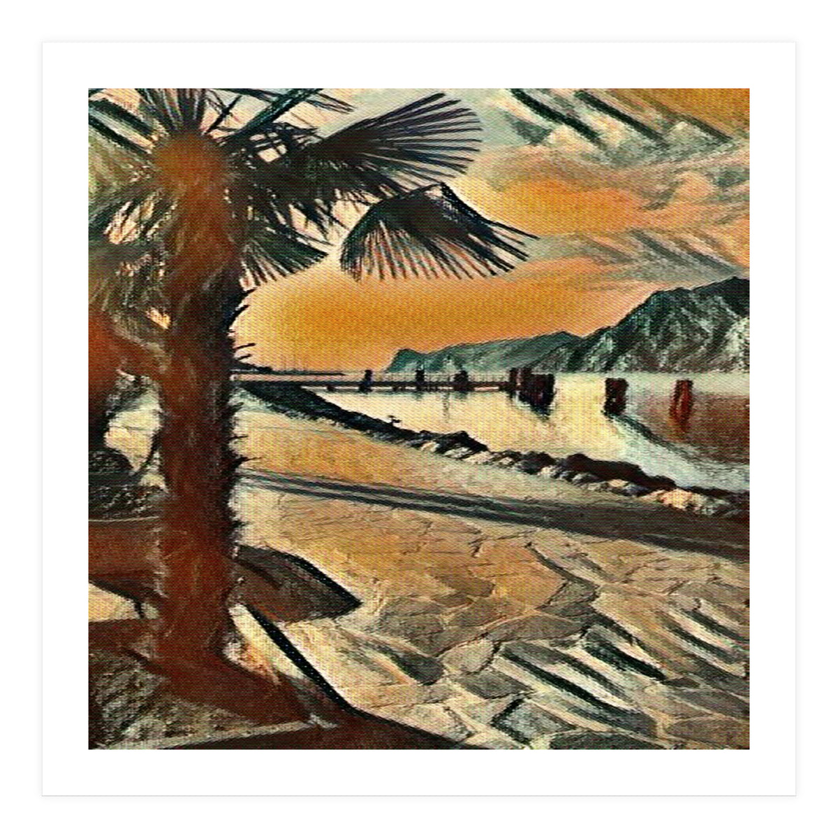 End of the day on Lake Garda, Italy. (Print Only)