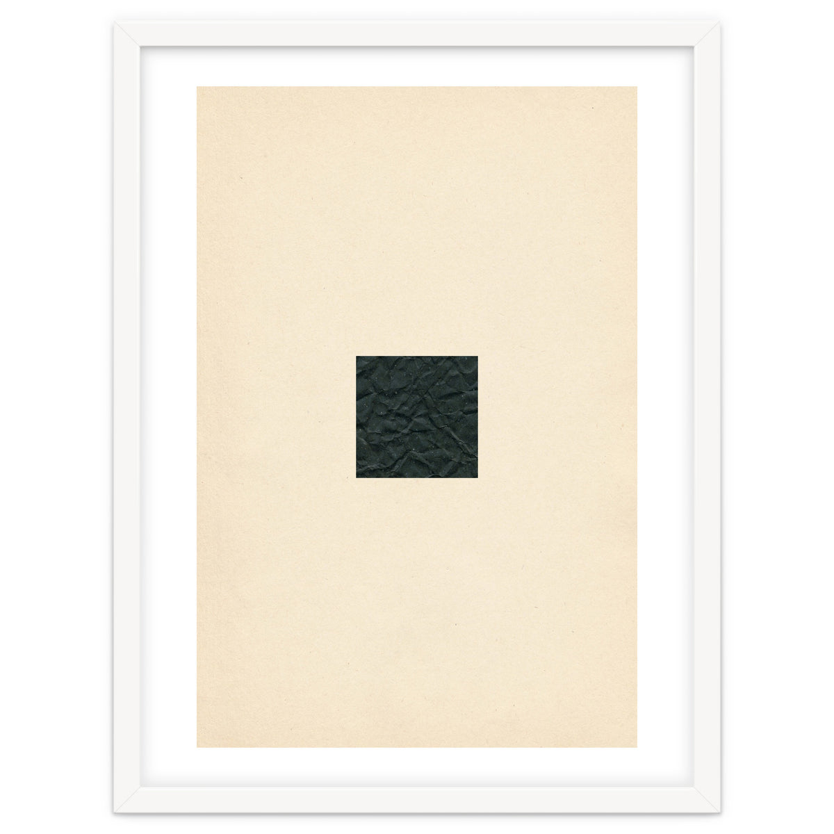 Minimal black square on beige