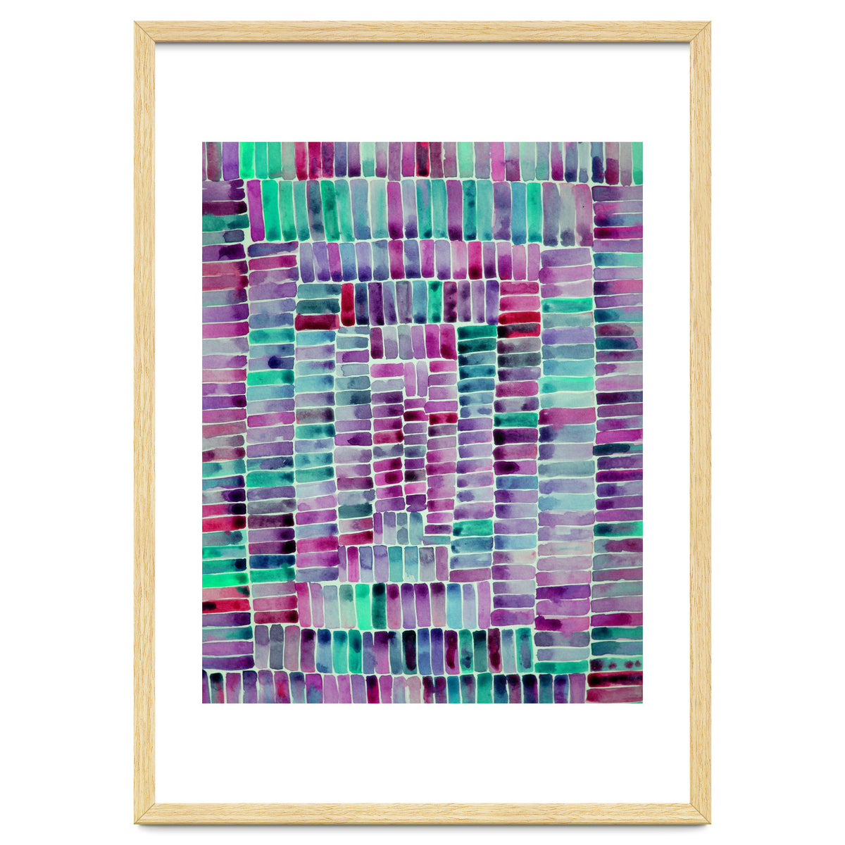 Abstract rectangle pattern in magenta and teal