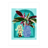 Moroccan Shelfie | Tropical Teal Plants Botanical | Exotic Modern Bohemian Eclectic Décor  (Print Only) thumbnail