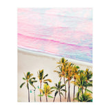 Pink Ocean | Dreamy Scenic Tropical Beach Travel | Blush Nature Sea Beach Coconut Trees (Print Only) thumbnail