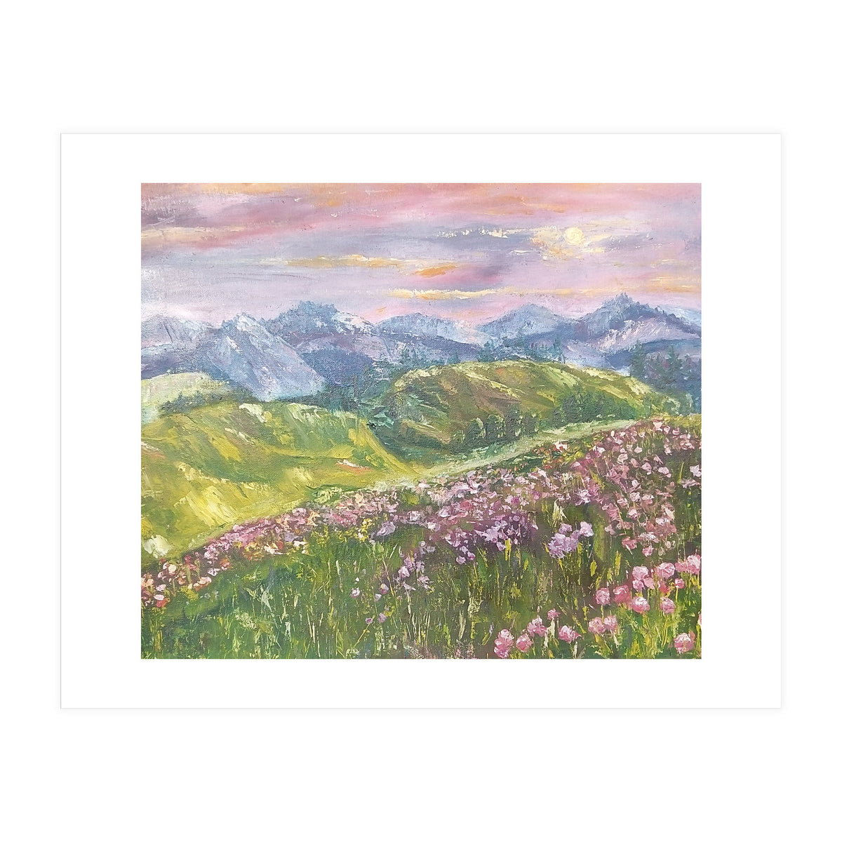 Sunset in the mountains (Print Only)
