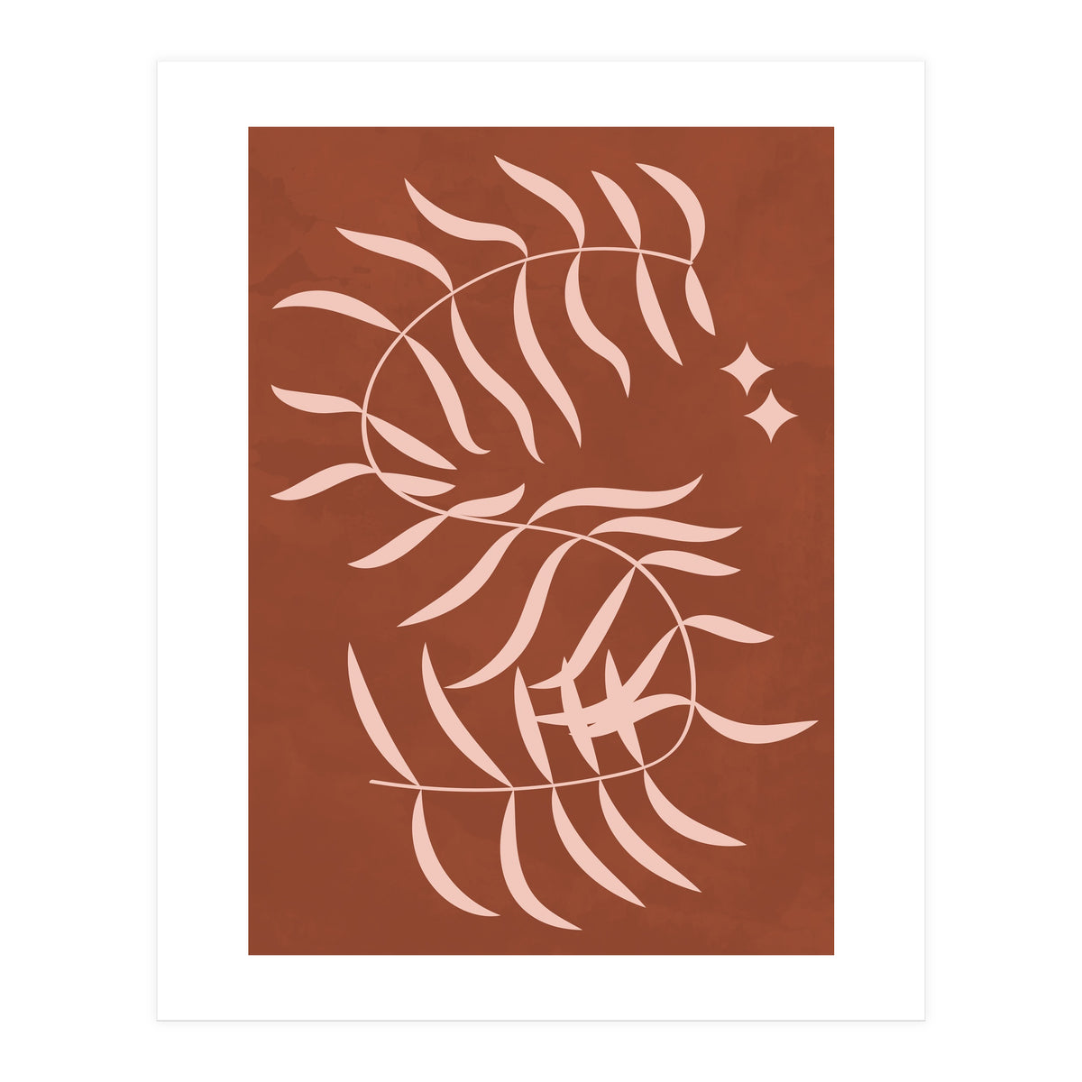 Botanical Palm Leaf Earthy Tones (Print Only)