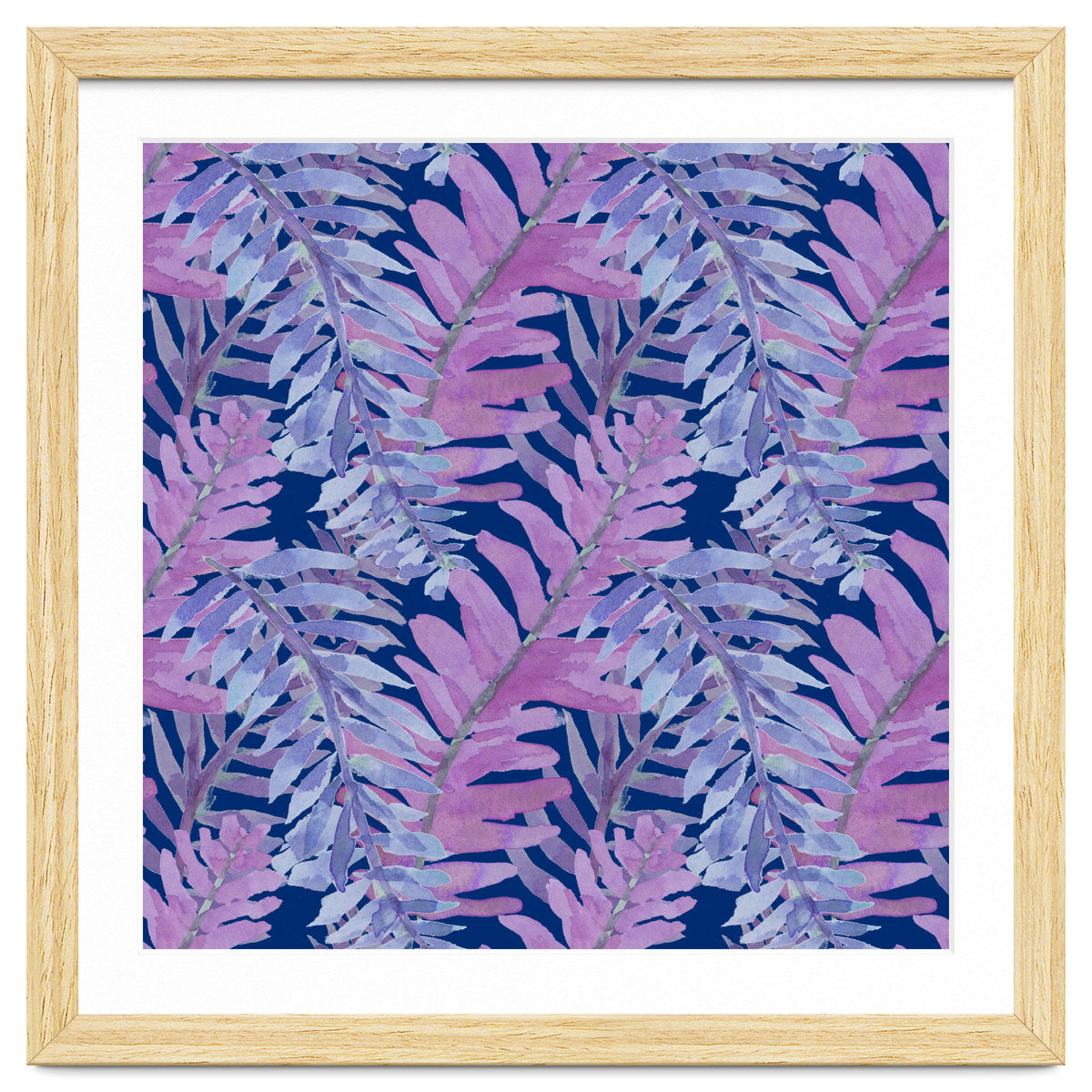 Woodland Ferns in Blue